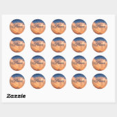 Peace Blue Sky en Roze Fluffy Clouds Celestial Ronde Sticker (Vel)