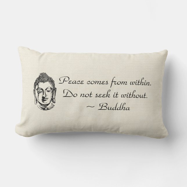 Peace Buddha Quotes Kussen (Voorkant)