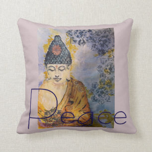 Peace Buddha Waterverf Art Pillow Kussen