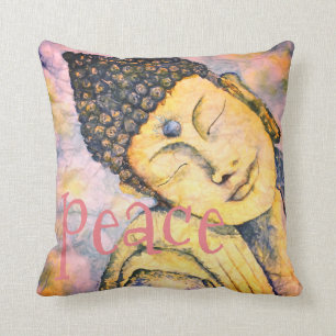 Peace Buddha Waterverf Art Sierkussen