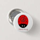 peace bug mini button wit (Voorkant /achterkant)