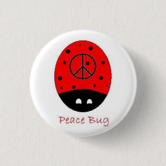 peace bug mini button wit