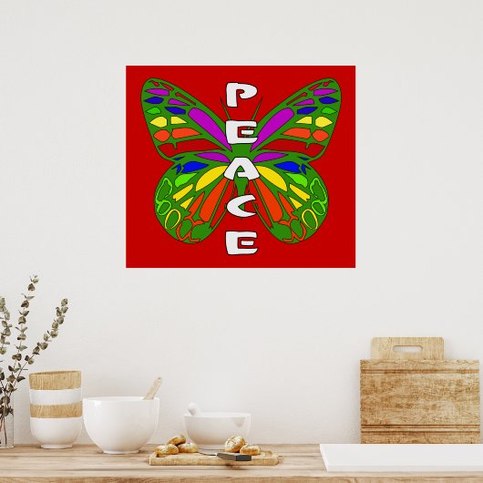 Peace Butterfly Poster (Keuken)
