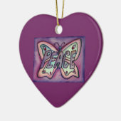 Peace Butterfly Word Art Gift Holiday Ornament (Links)