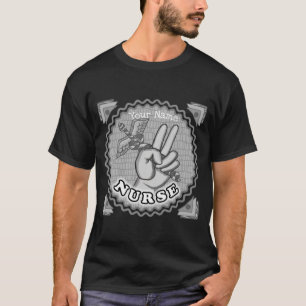 Peace caduceus-verpleegkundige t-shirt