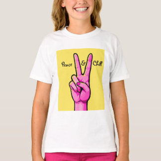 Peace & Chill ✌️ Minimaal Cartoon Hand T-shirt