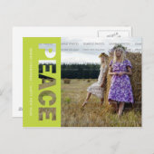 Peace Christmas Photo Briefkaart (Voorkant / Achterkant)