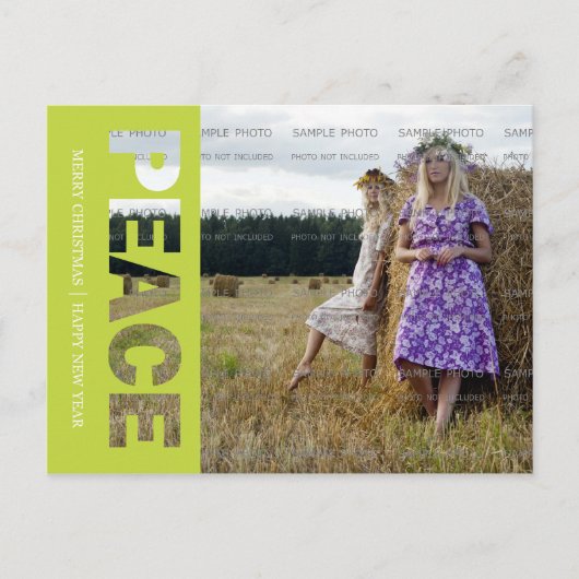 Peace Christmas Photo Briefkaart (Voorkant)