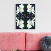 Peace Clematis Flower Abstract Inspirerend Canvas Afdruk (Insitu (Woonkamer))