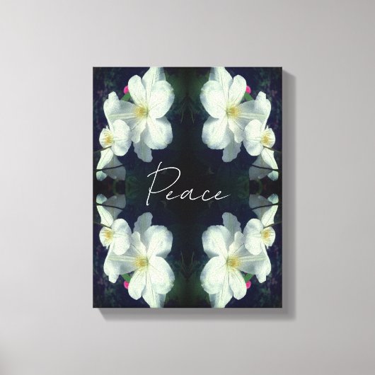 Peace Clematis Flower Abstract Inspirerend Canvas Afdruk (Voorkant)