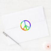 Peace CND-symbool in regenboogkleur Ronde Sticker (Envelop)
