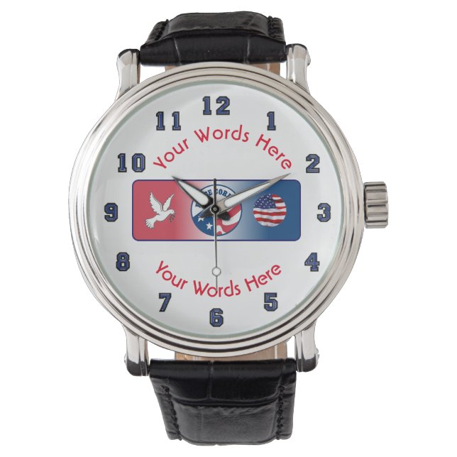 Peace Corps Dove Custom Watch Horloge (Voorkant)