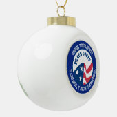 Peace Corps VV Shield Keramische Bal Ornament (Links)