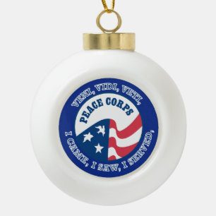 Peace Corps VV Shield Keramische Bal Ornament