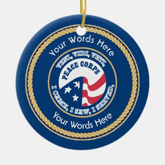 Peace Corps VV Universal Shield Keramisch Ornament (Voorkant)