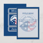 Peace Corps Wedding Insert Kaart (Voorkant / Achterkant)