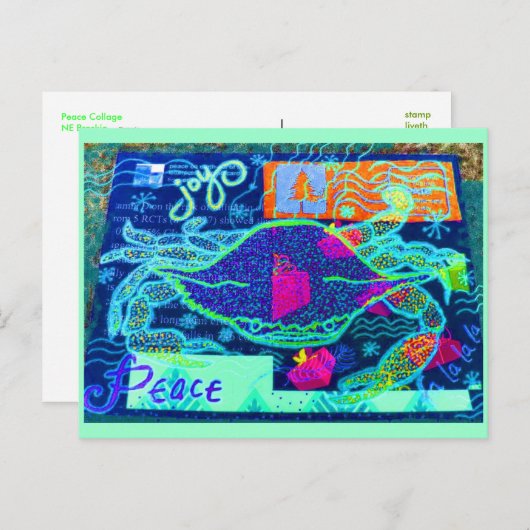 Peace Crab Collage Briefkaart (Voorkant / Achterkant)