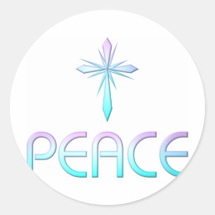 Peace Cross Christelijk Ronde Sticker