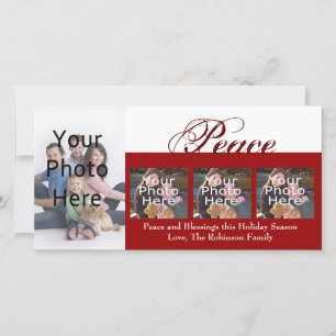 Peace Custom Christmas-fotokaarten Feestdagenkaart