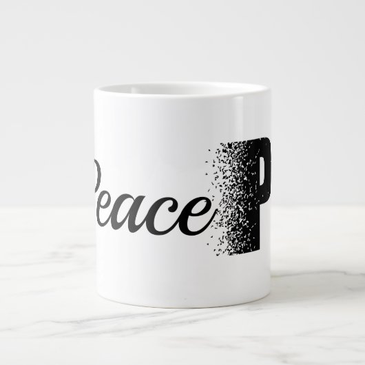 Peace Disintegration Effect Typography Mug (Devant)