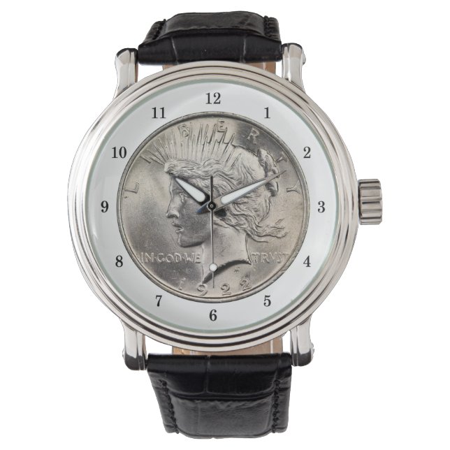 Peace Dollar Polshorloge Horloge (Voorkant)