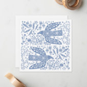 Peace Dove Blue Bird Notitiekaartje (Voorkant / Achterkant in situ)