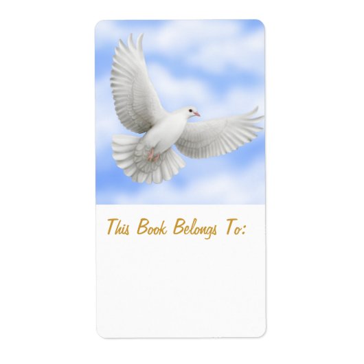 Peace Dove Bookplate Etiket (Voorkant)