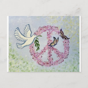 Peace Dove Butterflies Briefkaart
