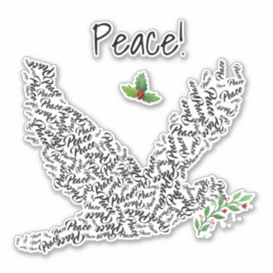 Peace Dove et Holly Sticker