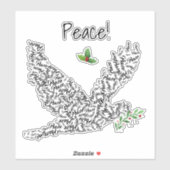 Peace Dove et Holly Sticker (Feuille)