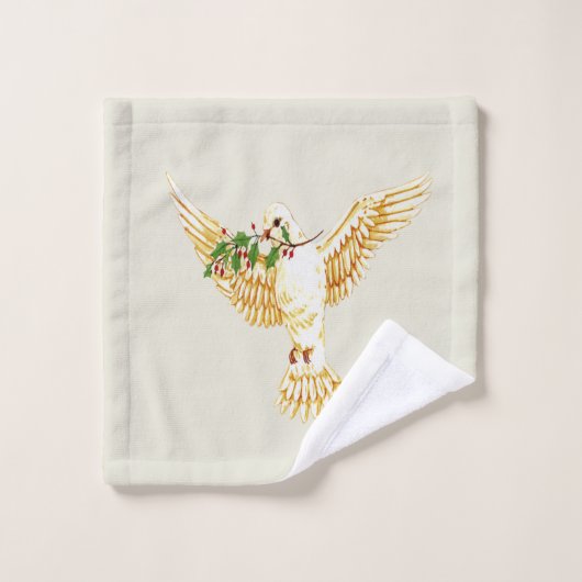 Peace Dove et Olive Branch On Ecru (Gant de toilette)