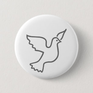 Peace Dove Grey Ronde Button 5,7 Cm