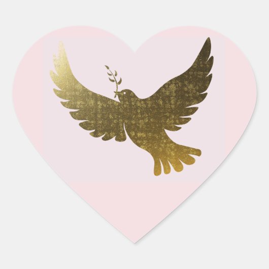 Peace Dove Heart Sticker (Voorkant)