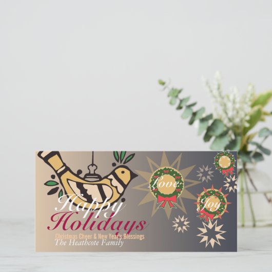 Peace Dove Holiday Love Joy Wenskaart Feestdagenkaart (Staand voorkant)