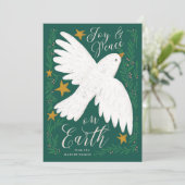 Peace Dove Illustrated Kerstmis Kaart (Staand voorkant)