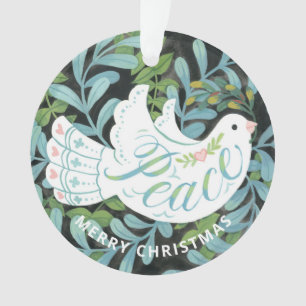 Peace Dove Illustrated Kerstmis Ornament