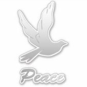 Peace Dove in een zilvergradiënt Sticker (Voorkant)