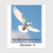 Peace Dove in Flight Verwijderbaar Vinyl Sticker (Vel)
