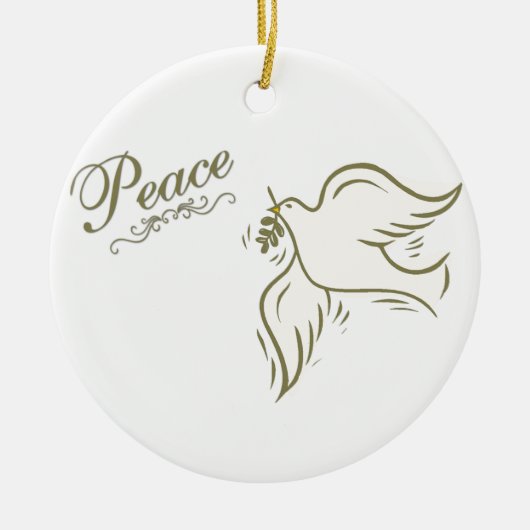 Peace Dove Keramisch Ornament (Voorkant)