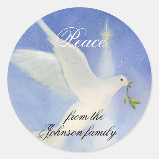 Peace Dove-Kerst stickers (Voorkant)