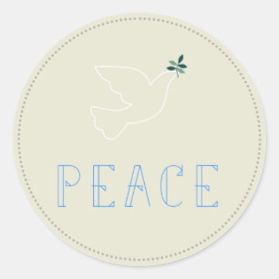 Peace Dove Kerstmis kerstfeestdag begroetingslabel Ronde Sticker