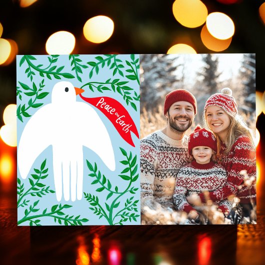 Peace Dove Kerstvakantie CUSTOM FOTO Kaart