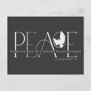 Peace Dove Love Jove Black Holiday Carte postale