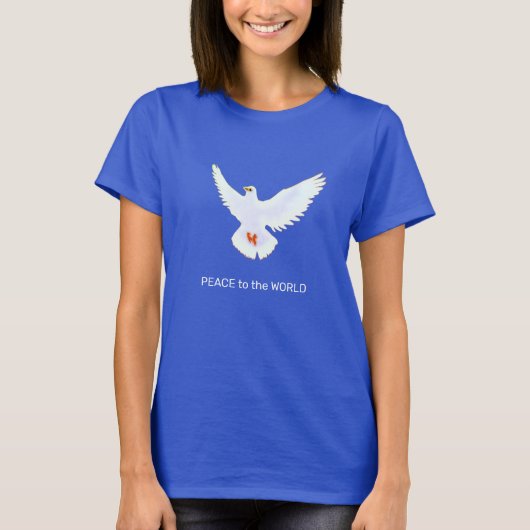 Peace Dove met bewerkbare tekst T-shirt (Voorkant)