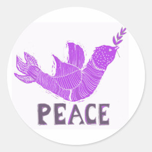 Peace Dove met Laurel Branch Ronde Sticker
