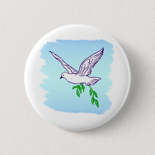 Peace Dove met Olive Branch Button
