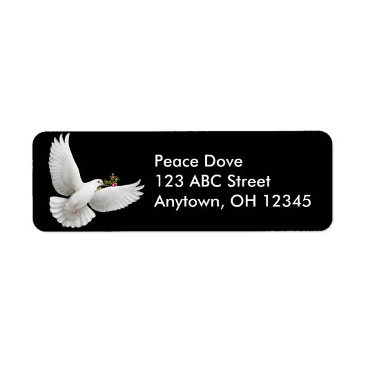 Peace Dove met Olive Branch Label (Voorkant)