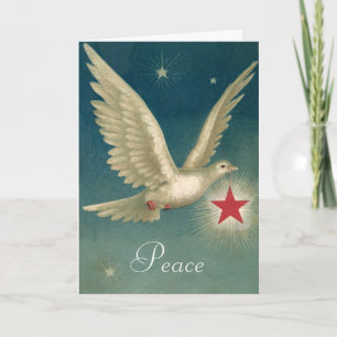 Peace Dove met Star Christmas Holiday Custom Feestdagen Kaart