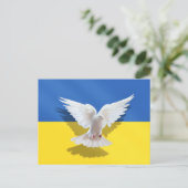 Peace Dove Oekraïne Vlag Briefkaart Steun Vrijheid (Staand voorkant)