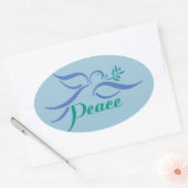 Peace Dove Ovale Sticker (Envelop)